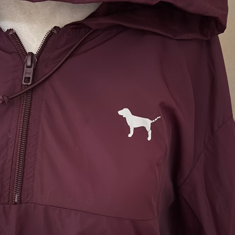 Maroon Hooded Windbreaker with Dog Logo - Picture 4 of 4